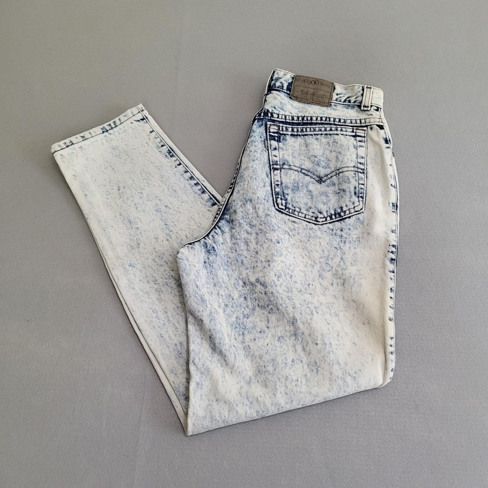 VTG Levi's 900 Series Acid Wash Denim Blue Jeans High Rise Women's 14 Made USA